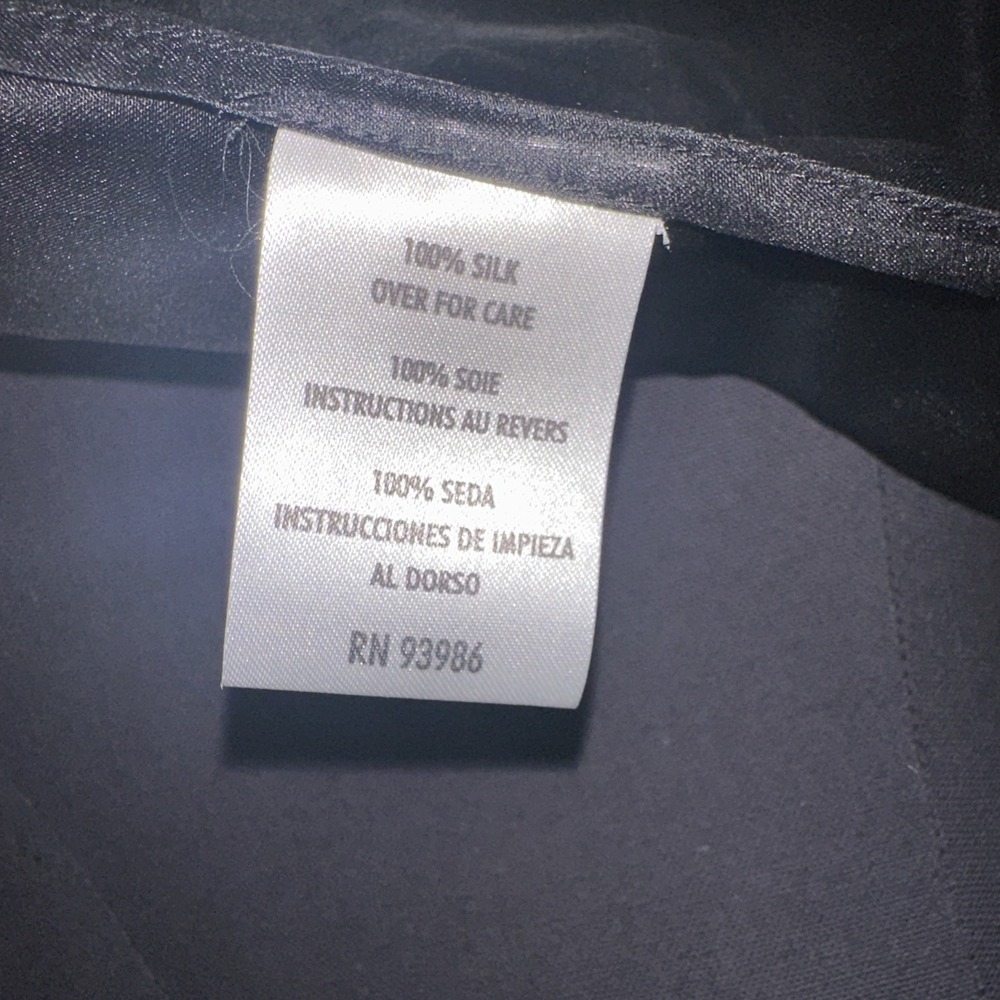 Petite Sofisticate Top Blouse Black 100%silk‎ Long Sleeve See through Size 8 - Picture 8 of 9